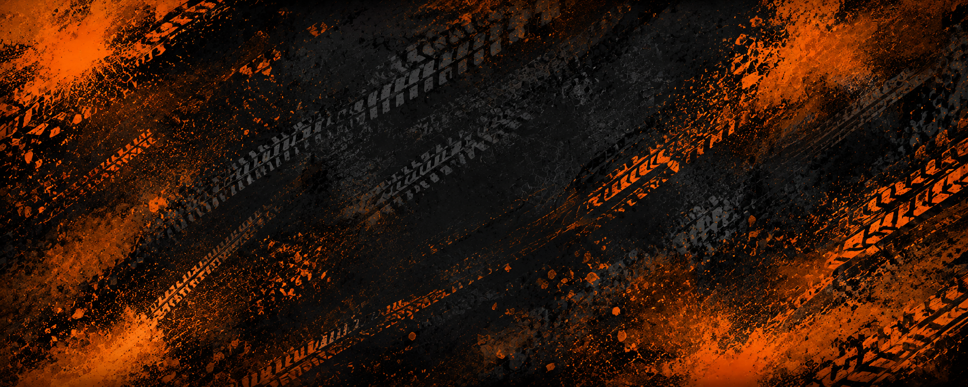 Abstract design with orange and black colors on a dark background