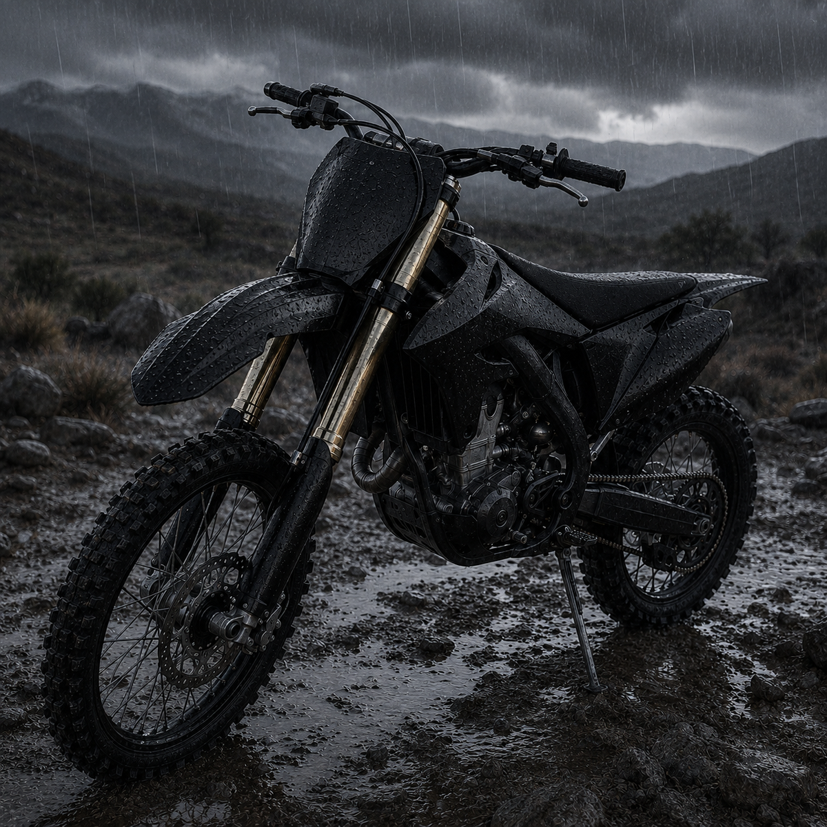 dirtbike in rain